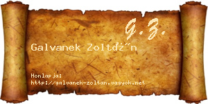 Galvanek Zoltán névjegykártya